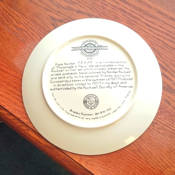 Newell Pottery Norman Rockwell Limited Edition Plate -1982 - Picture 3 of 5